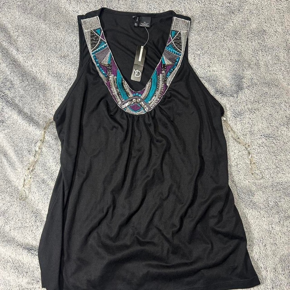 New Directions NWT Embellished Halter Tank Top Size XL